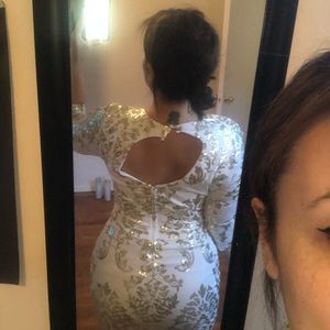 White Gold Sequin Dress